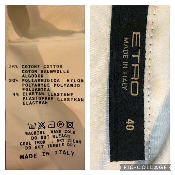 ETRO white tuxedo blouse high ruffled neck tie Victorian style size small (40) - Picture 11 of 13